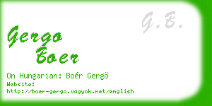 gergo boer business card